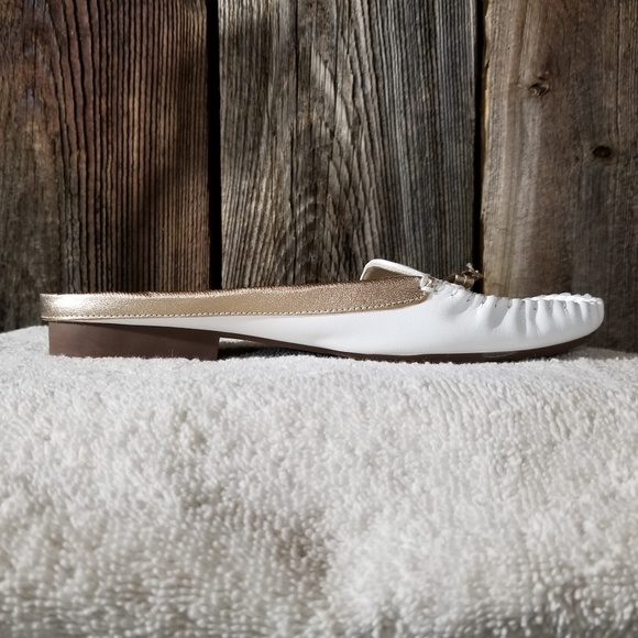 Adrienne Vittadini Shoes - Adrienne Vittadini Leather white and gold mules